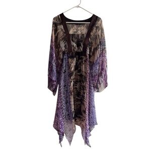 Sue Wong Flowy Kimono Style Vintage Dress Size 12